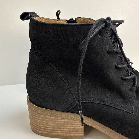 Lucky Brand Womens Shoe Tamela Ankle Boot Lace Up Booties Black Morocco 11 M NWB - Picture 2 of 10